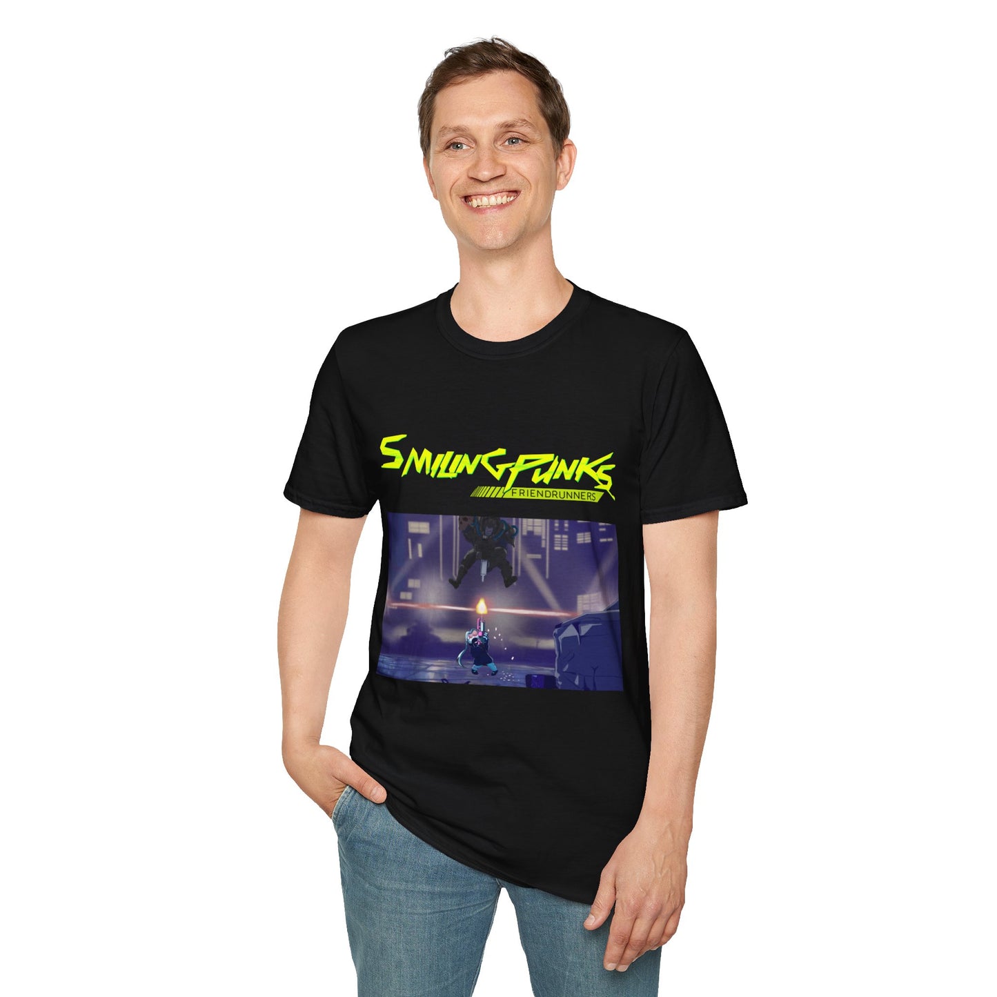 Smiling Punks Graphic Tee — Smiling FriendsXCyberpunk Edgerunners