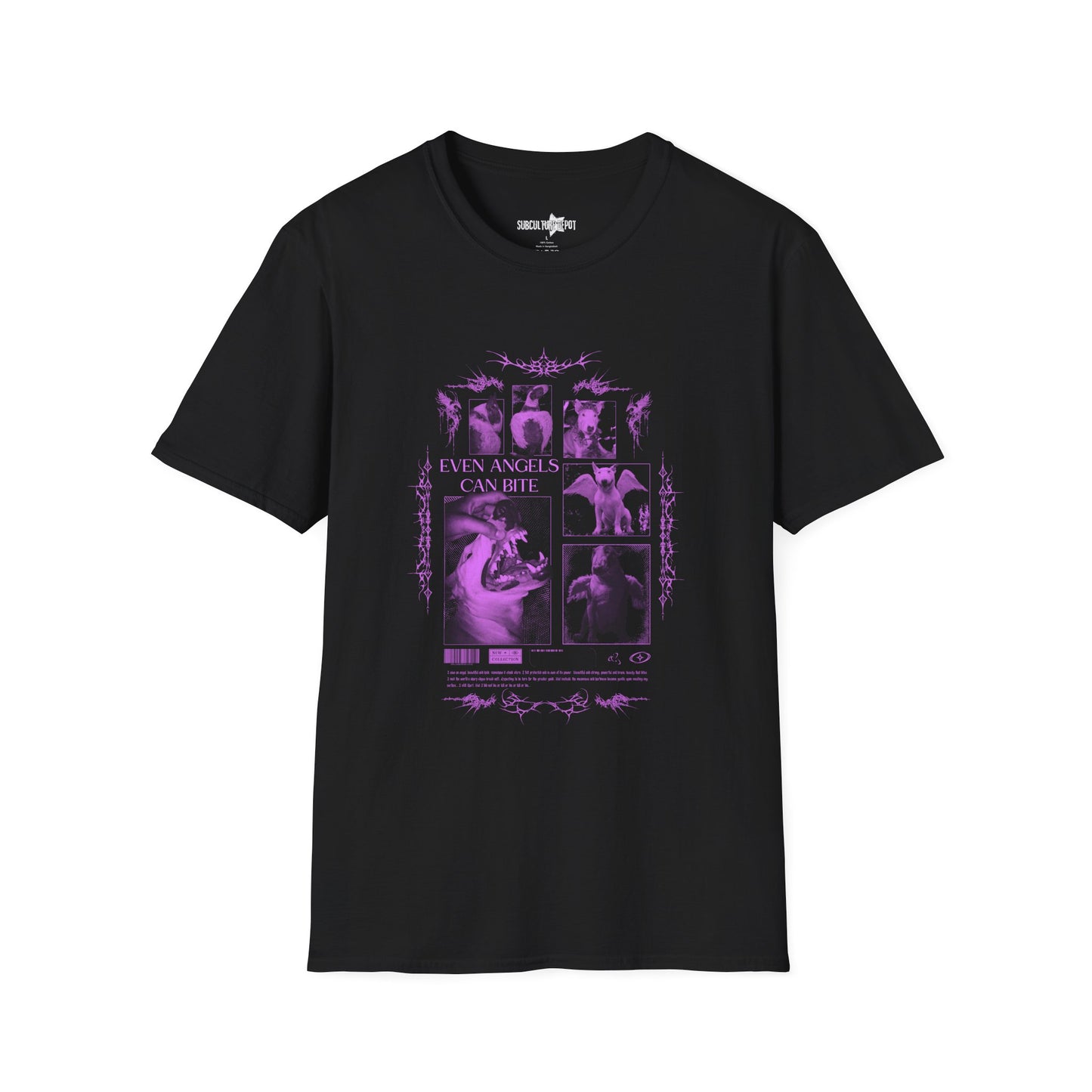 T-Shirt — 'Even Angels Can Bite' Gothic bull Terriers Graphic Tee
