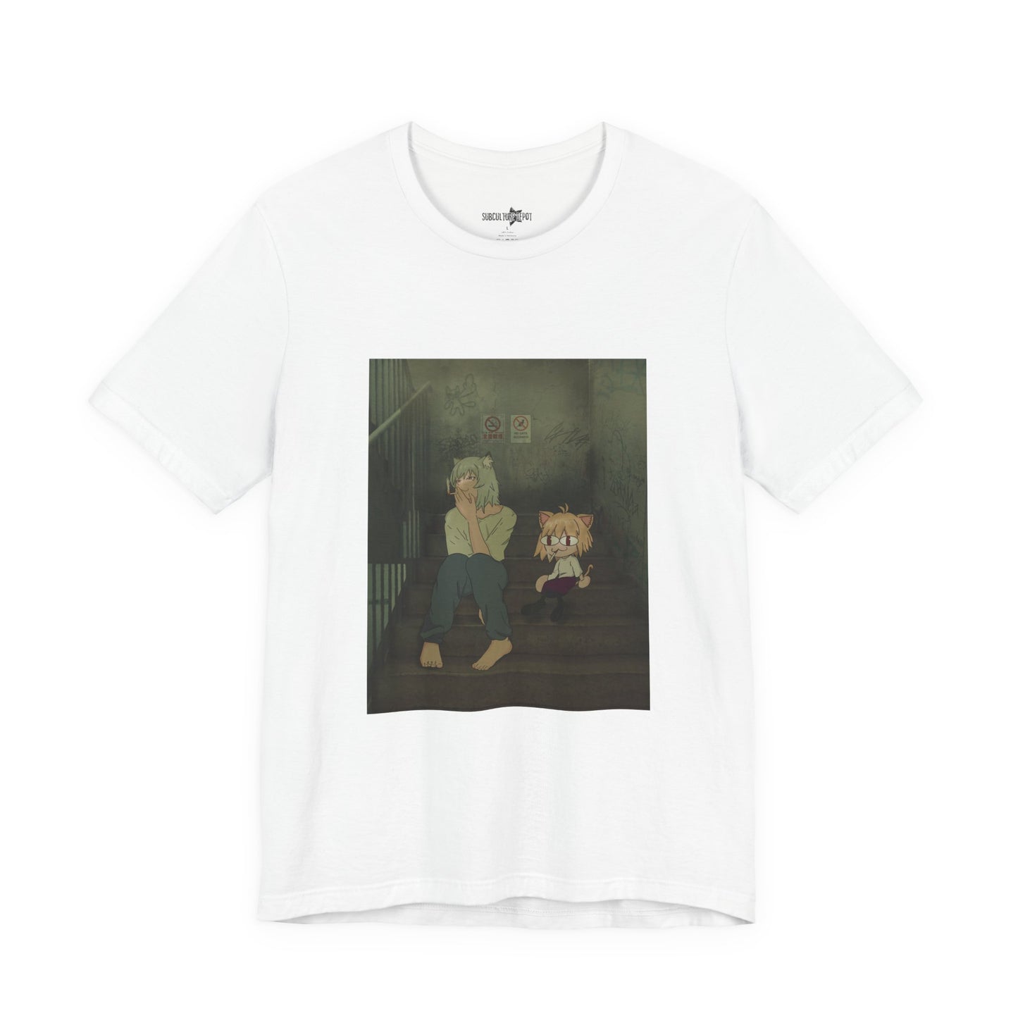 Yani Neko Chainsmoker Cat x Neko Arc Tsukihime and Melty Blood Crossover Tee