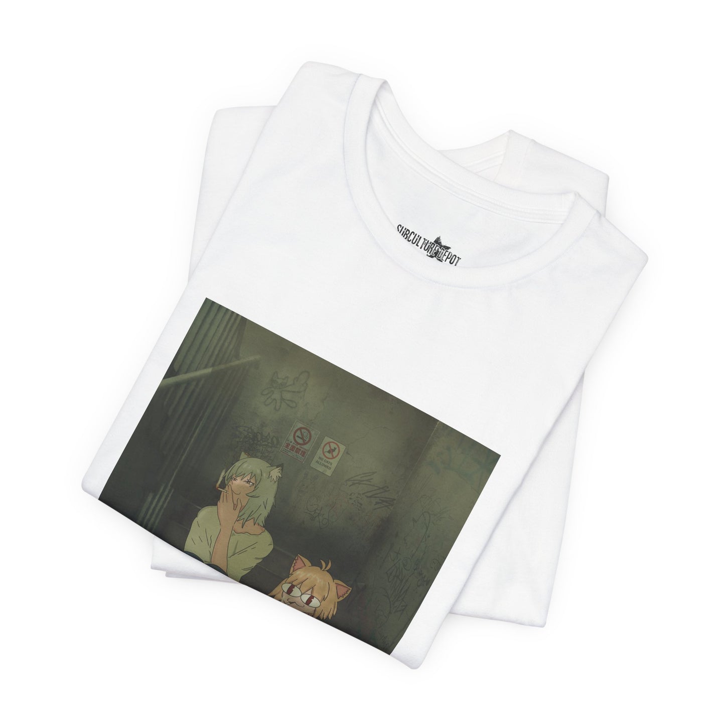 Yani Neko Chainsmoker Cat x Neko Arc Tsukihime and Melty Blood Crossover Tee