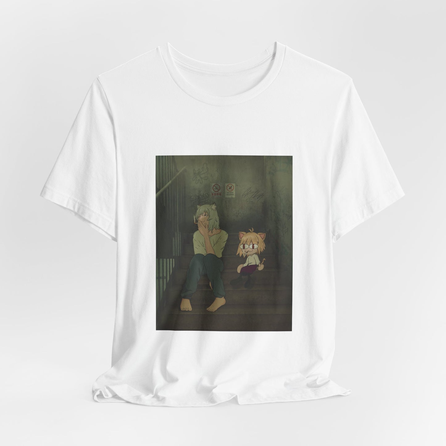 Yani Neko Chainsmoker Cat x Neko Arc Tsukihime and Melty Blood Crossover Tee
