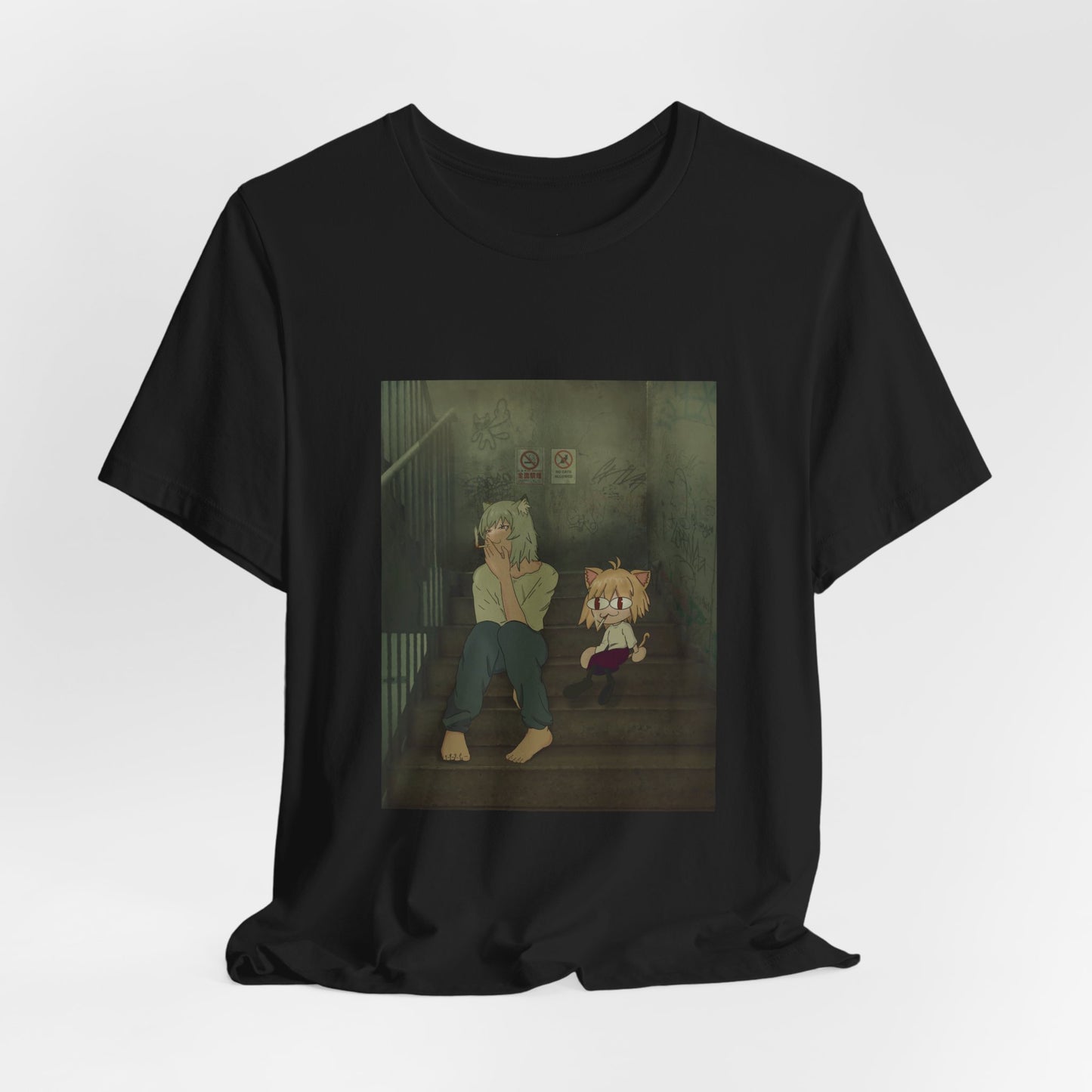 Yani Neko Chainsmoker Cat x Neko Arc Tsukihime and Melty Blood Crossover Tee