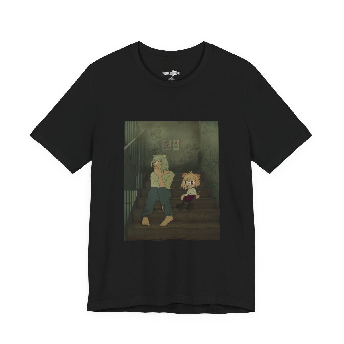 Yani Neko Chainsmoker Cat x Neko Arc Tsukihime and Melty Blood Crossover Tee